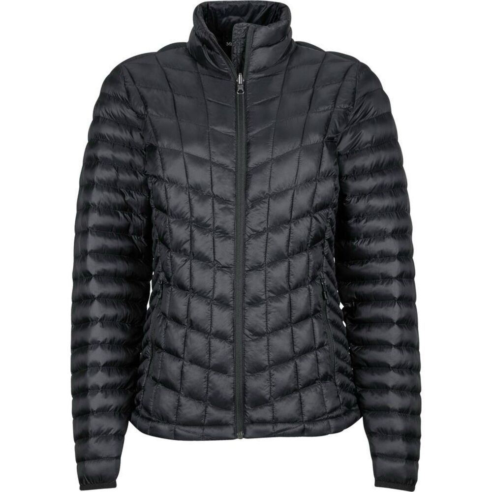 MARMOT Women's Medium Featherless QuiltedJacket Black Pockets 3M Thinsuate Zip